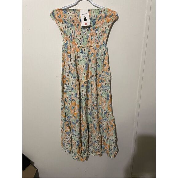 Brand New Zesica Women’s Small Multi Color Strapless Maxi Dress Floral - Picture 1 of 4